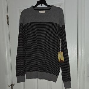 Frederik Anderson Copenhagen Men's Gray and Black Sweater 100% Cotton NWT